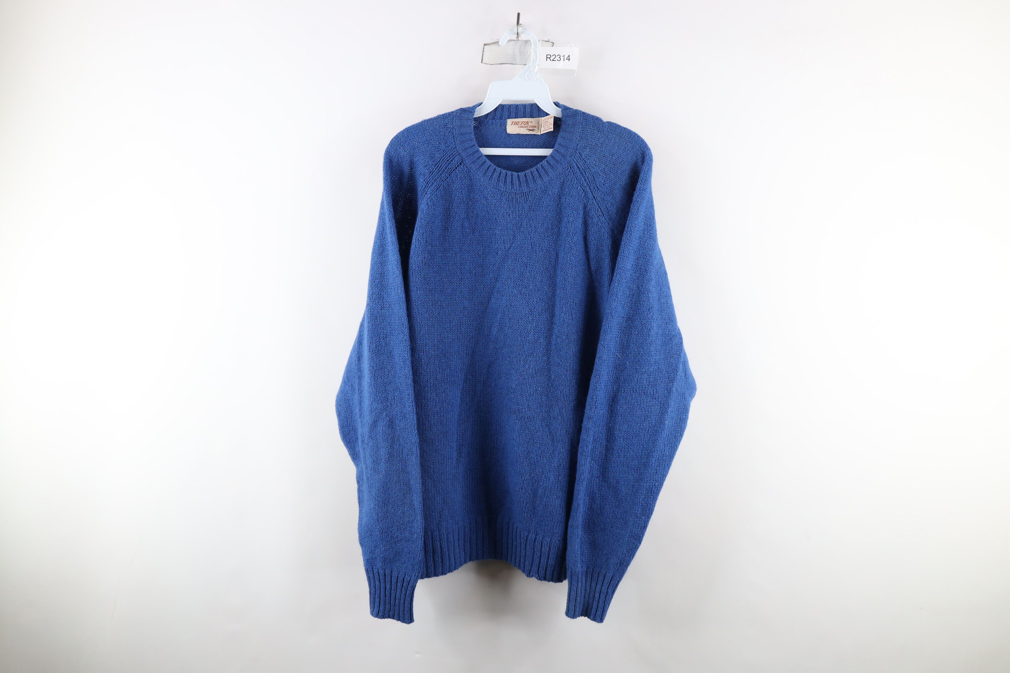 Vintage Vintage 70s Streetwear Wool Blend Knit Crewneck Sweater Blue Size US XL / EU 56 / 4 - 1 Thumbnail
