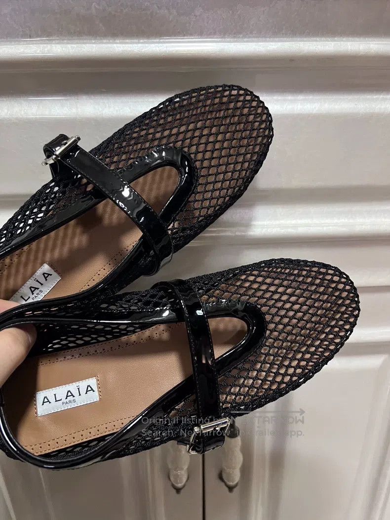Alaia Alaia Black Net Women's Ballet Flat Dance Shoes Size US 7.5 / IT 37.5 - 1 Thumbnail