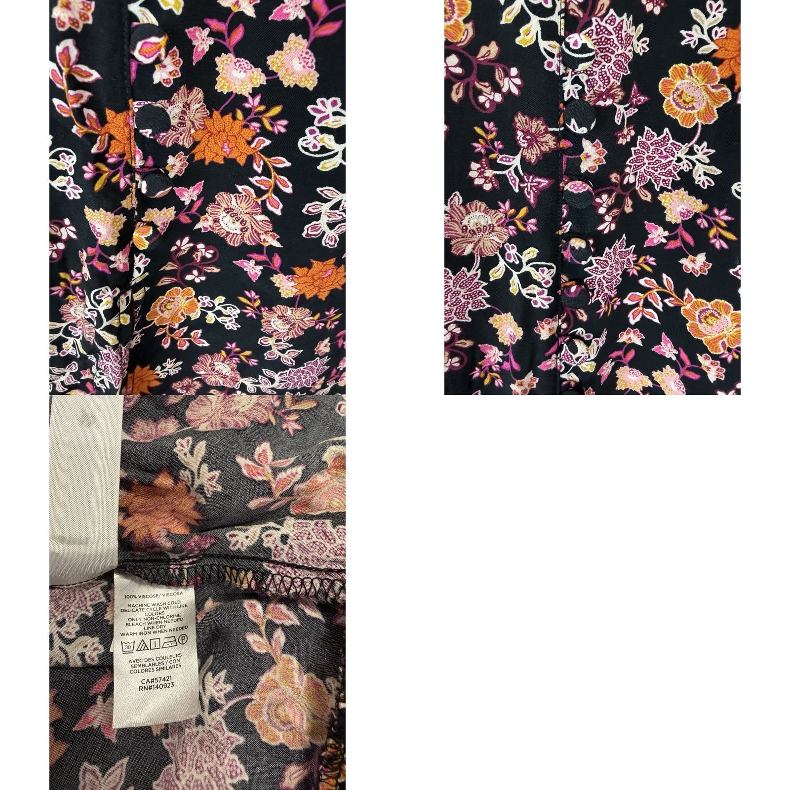 Loft LOFT Skirt Women Small Floral White Midi A-Line Casual Slit Front Lined Spring Summer Vacation Beach Resort 30"-34" Waist Womens Size 28" / US 6 / IT 42 - 8 Thumbnail