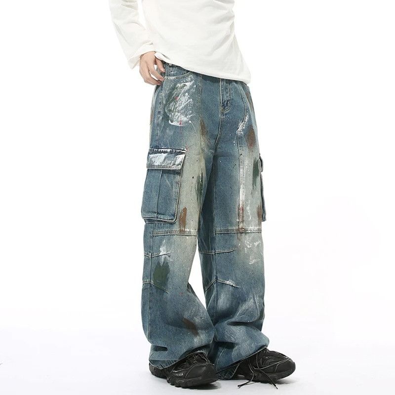 Jean × Vintage Hand Painted Denim Size US 32 / EU 48 - 3 Thumbnail