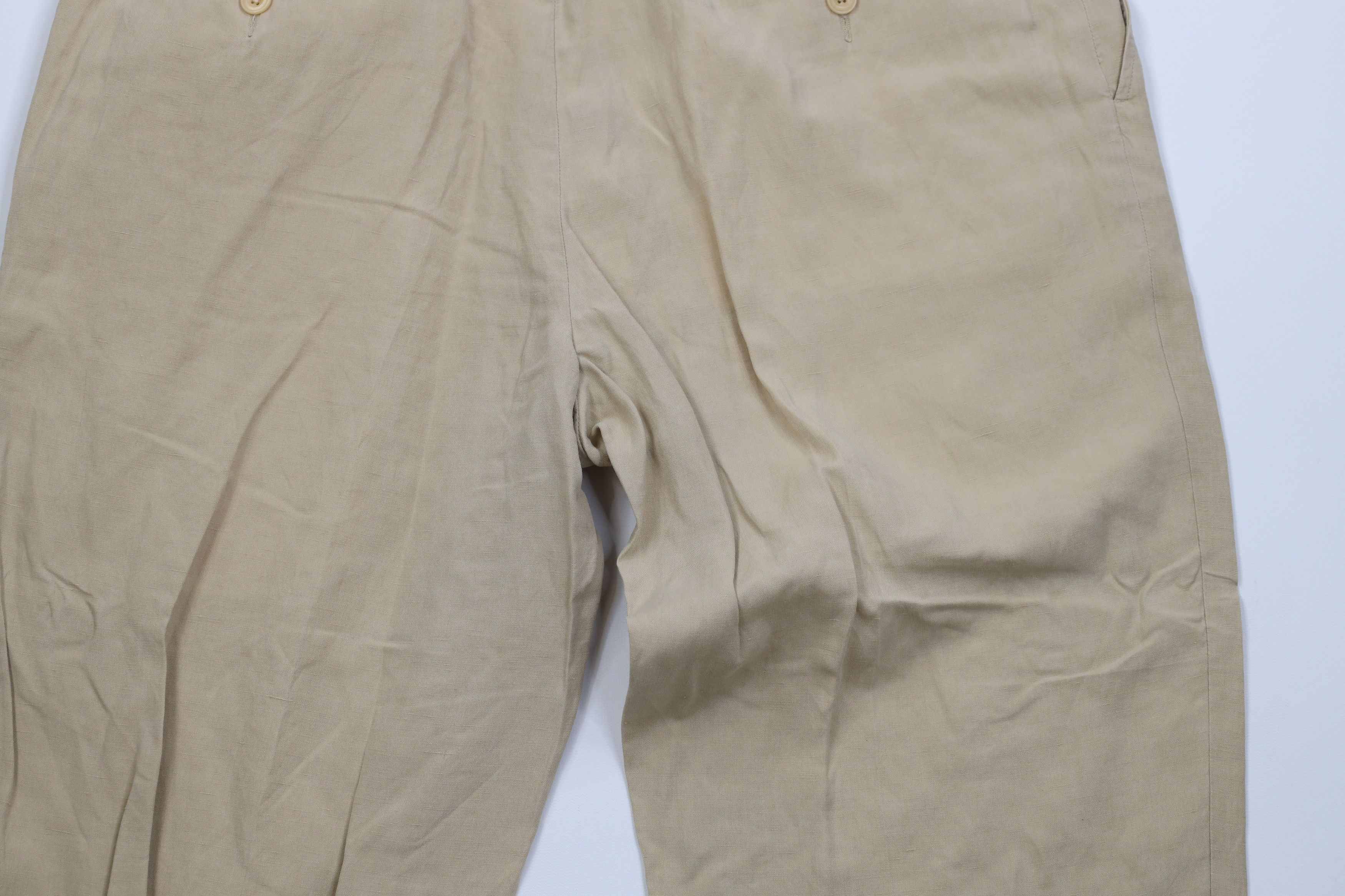 Ralph Lauren Vintage 90s Ralph Lauren Linen Wide Leg Chino Pants Beige Size US 36 / EU 52 - 12 Thumbnail