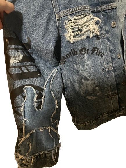 Levi's × Vintage Lemons On Fire "World On Fire" Denim Jacket Size US XS / EU 42 / 0 - 3 Thumbnail
