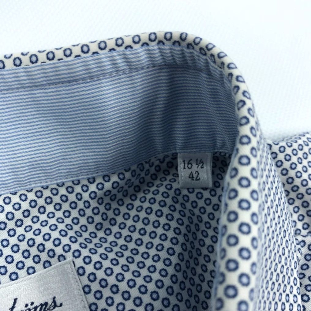 Vintage Stenströms Men's 16.5 / 42 Fitted Body Micro Dot Twofold Super Cotton Shirt Size US XL / EU 56 / 4 - 6 Thumbnail