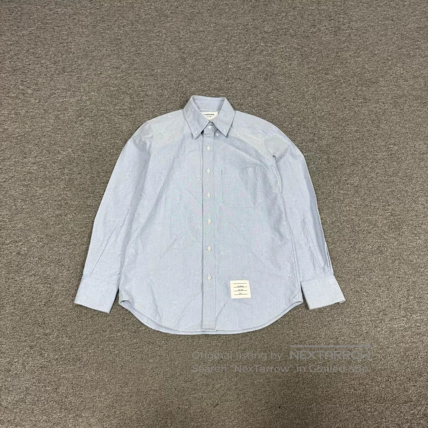 thom browne long sleeve shirt with embroidery.