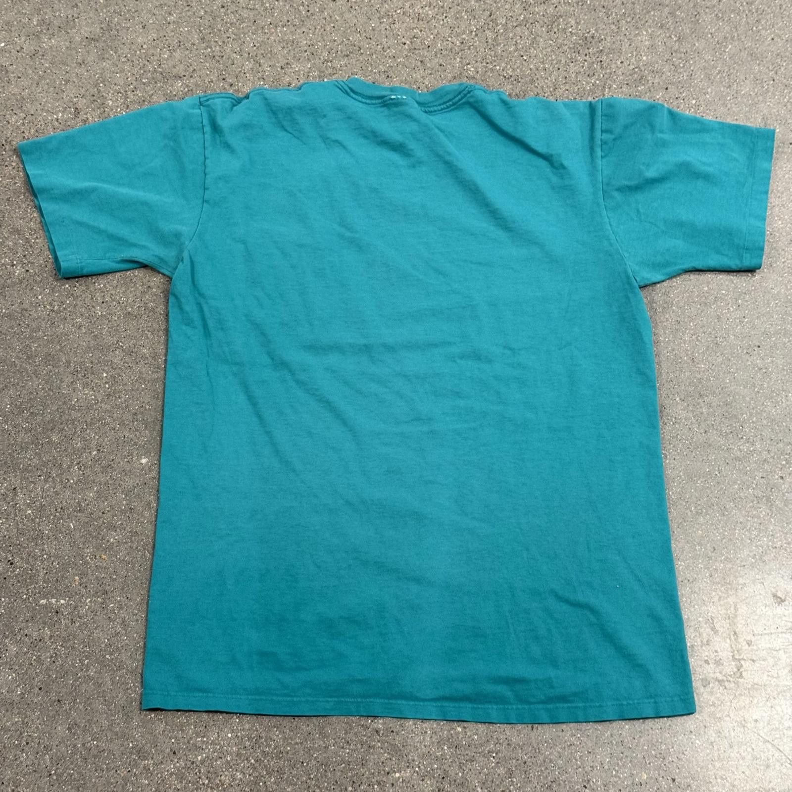 Towncraft Vtg 80s Single Stitch JCPenney Teal Blank Shirt Men L USA Size US L / EU 52-54 / 3 - 8 Thumbnail