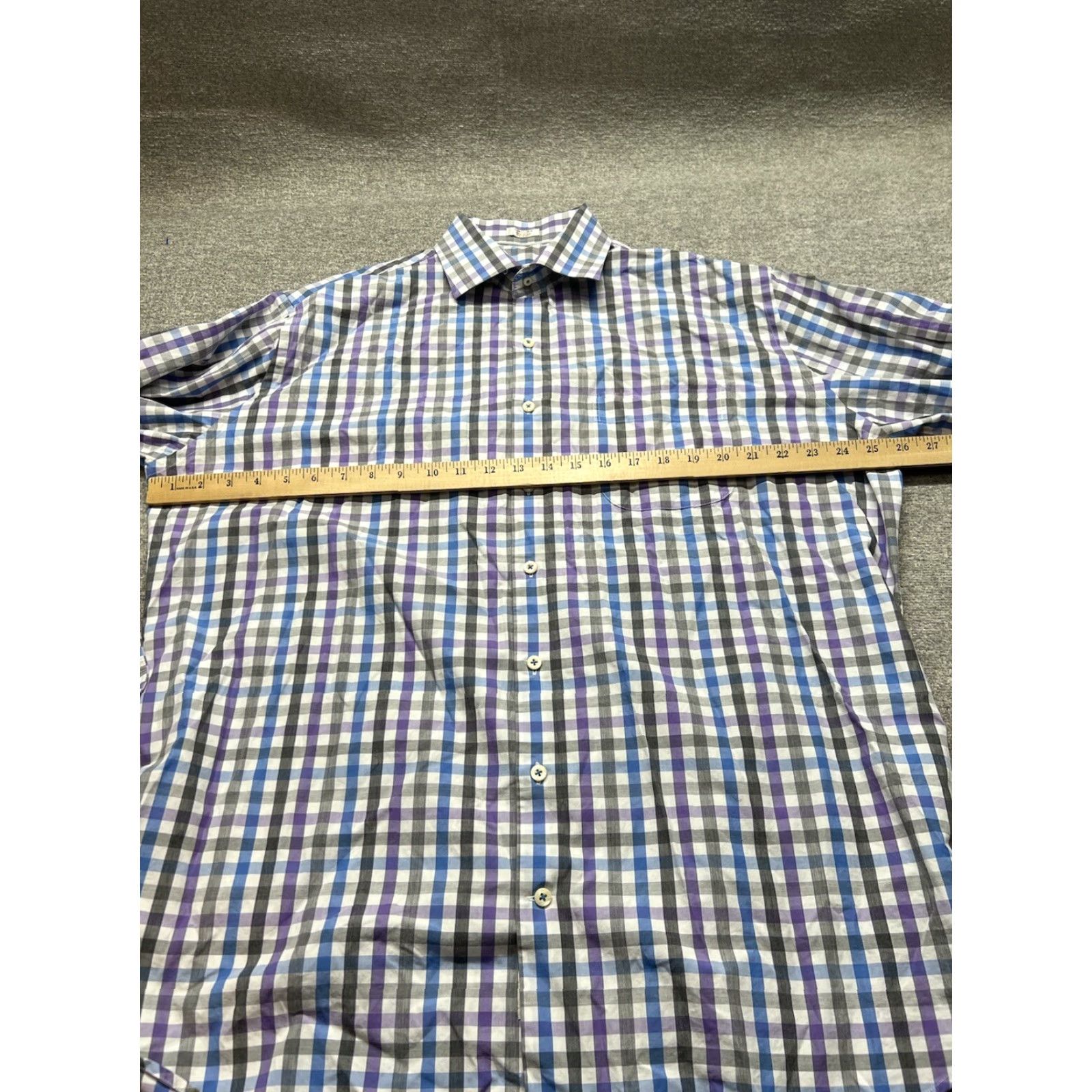Peter Millar Peter Millar Button-Down Shirt Men's XL Blue Plaid Cotton Shirt Size US XL / EU 56 / 4 - 6 Thumbnail