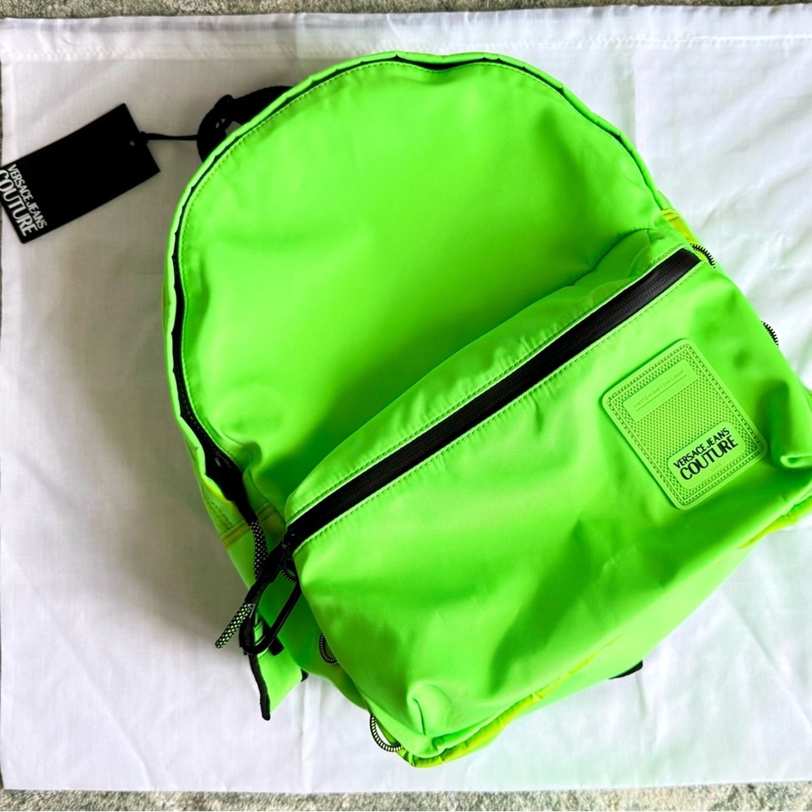 image of Nwt! Versace Jeans Couture Neon Green Backpack, Authentic!, Women's