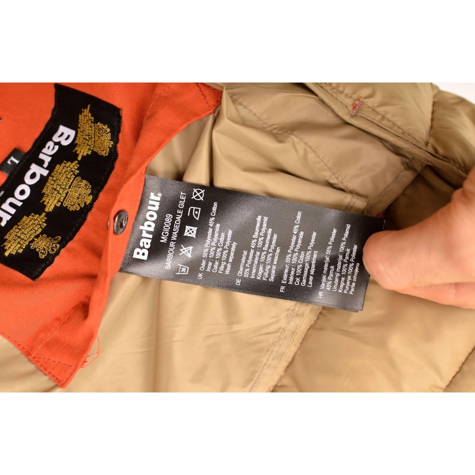 Barbour DDP Barbour Vest Gilet MGI0089 L Orange Mens Barbour FibreDown Puffer Vest Ves t Size US L / EU 52-54 / 3 - 8 Thumbnail