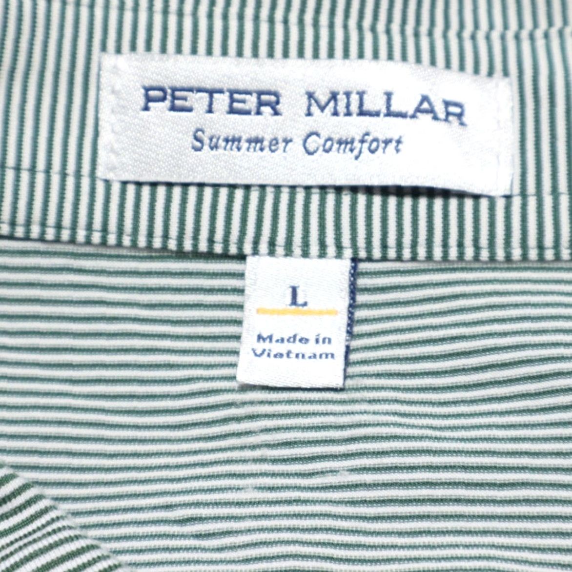 Peter Millar Peter Millar Summer Comfort Striped Polo Shirt Green Men's L Shirt Size US L / EU 52-54 / 3 - 5 Thumbnail