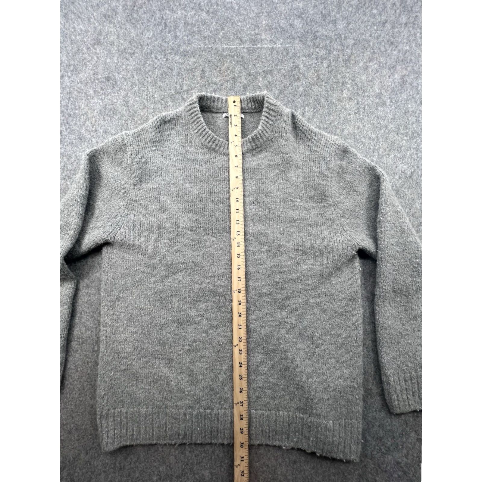 Zara Zara Womens Knit Crewneck Sweater Pullover Blue 100% Cotton L Regular Raglan Long Sleeve Knit - Vintage No Size L / US 10 / IT 46 - 3 Thumbnail