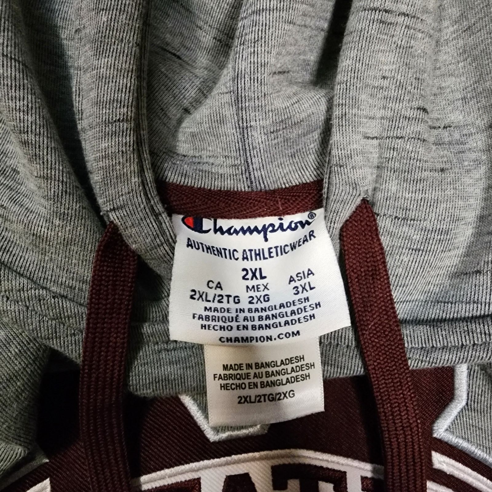 Champion MSU Mississippi Bulldogs Hoodie Size 2XL Gray Maroon 2390 Size US XXL / EU 58 / 5 - 4 Thumbnail