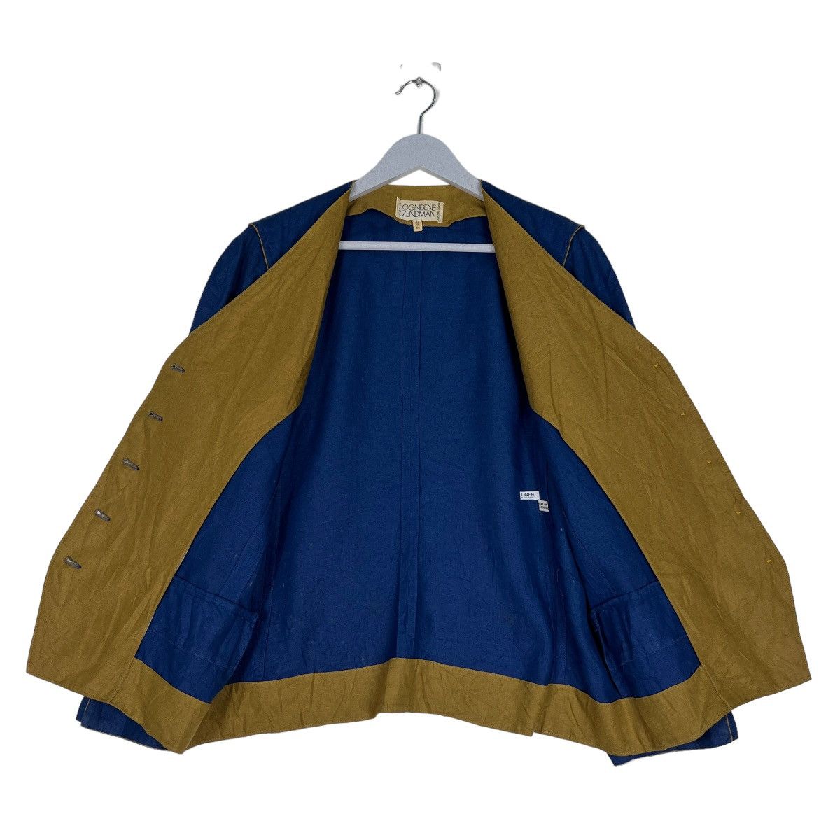 Designer 🔥 VINTAGE OGNIBENE ZENDMEN ROMA LINEN JACKET MADE IN ITALY Size US S / EU 44-46 / 1 - 11 Thumbnail