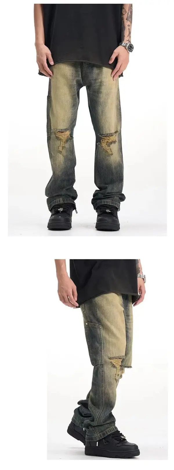 VIBE Ankle Ripped Gradient Washed Stacked Jeans y2k retro style Size US 30 / EU 46 - 3 Thumbnail