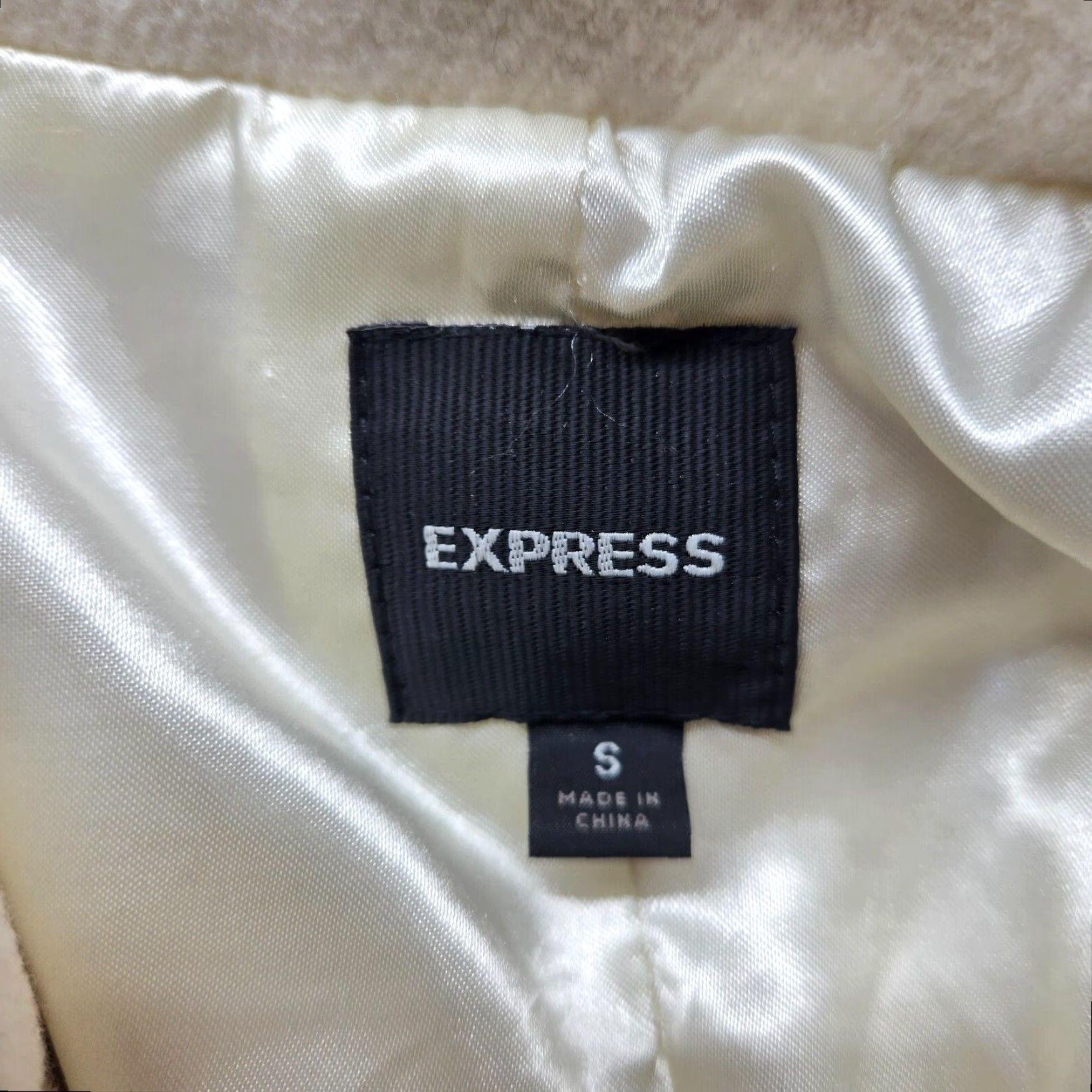 Express Express Women's Beige Trench Coat Jacket Wool Blend Small S Size S / US 4 / IT 40 - 4 Thumbnail