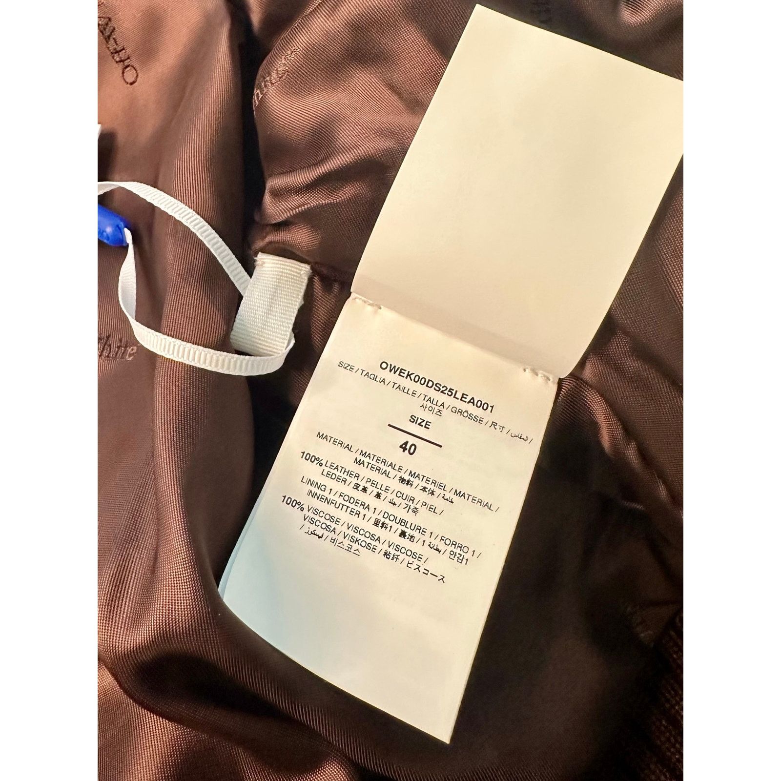 Off-White Off-White Virgil Abloh Trap House Crop Leather Varsity IT 40 Size S / US 4 / IT 40 - 3 Thumbnail
