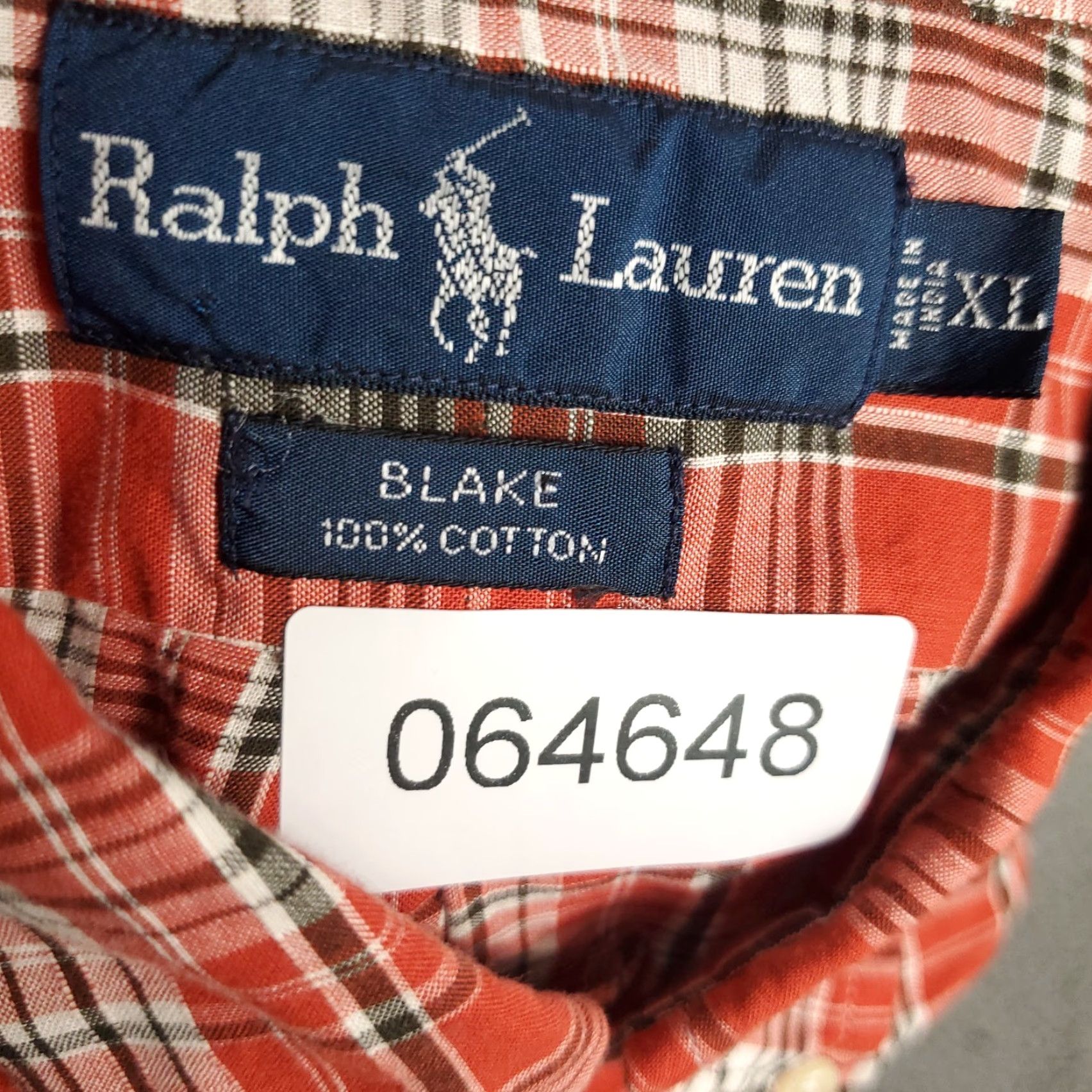 Ralph Lauren Ralph Lauren Shirt Mens XL Orange Plaid Casual Button-Up Long Sleeve Size US XL / EU 56 / 4 - 8 Thumbnail