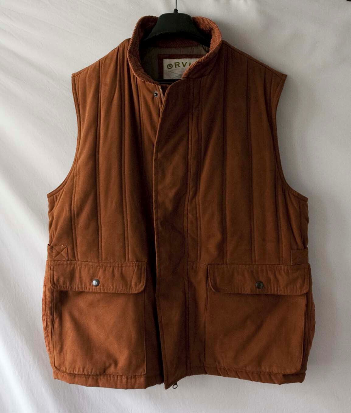Orvis Orvis Vest Faux Brown Rust Suede Men L Corduroy Trim Jacket Size US L / EU 52-54 / 3 - 1 Thumbnail