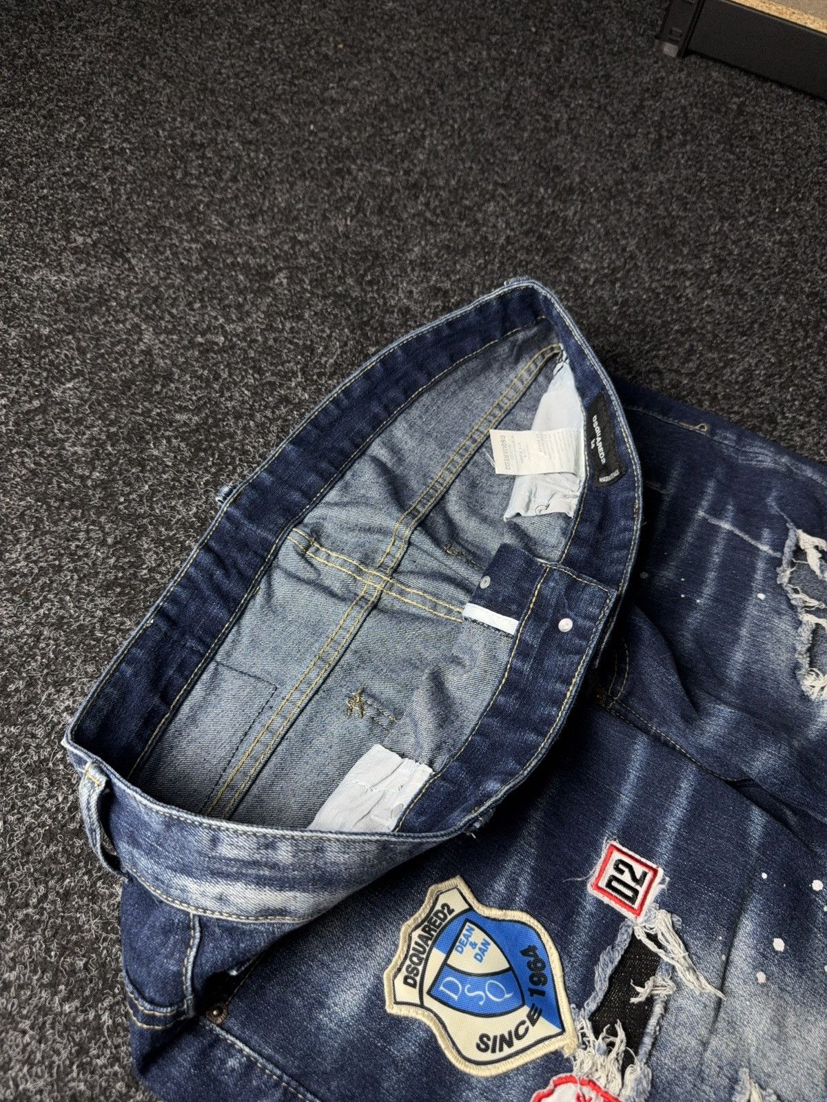 Dsquared2 Retro Y2K 00s Dsquared2 Distressed Patchwork Jeans 54 Italy Size US 36 / EU 52 - 13 Thumbnail