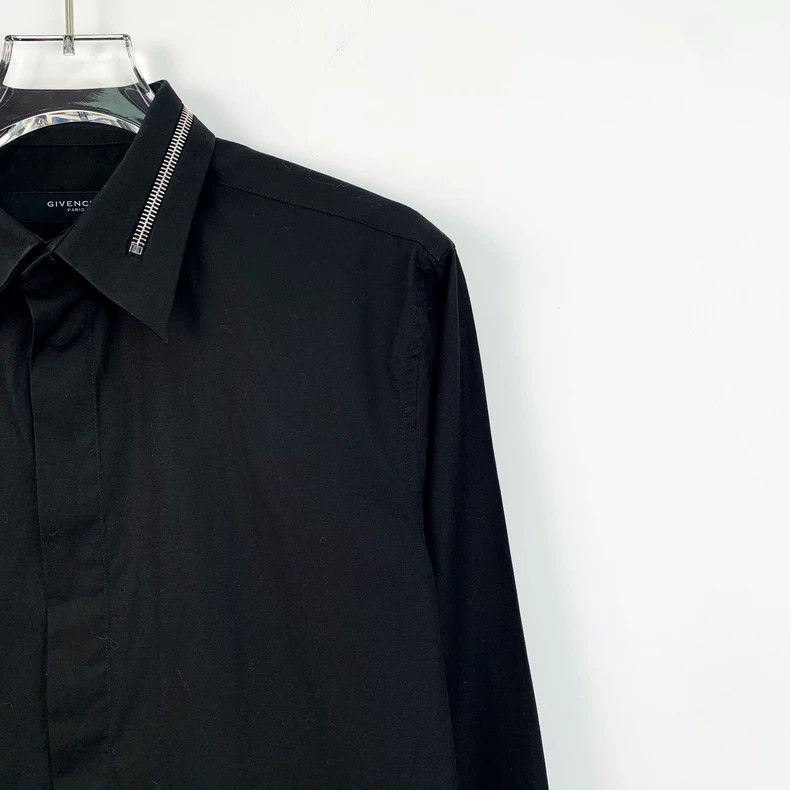 Givenchy Size37 Black Zipper Cotton Feedback Single-Breaste