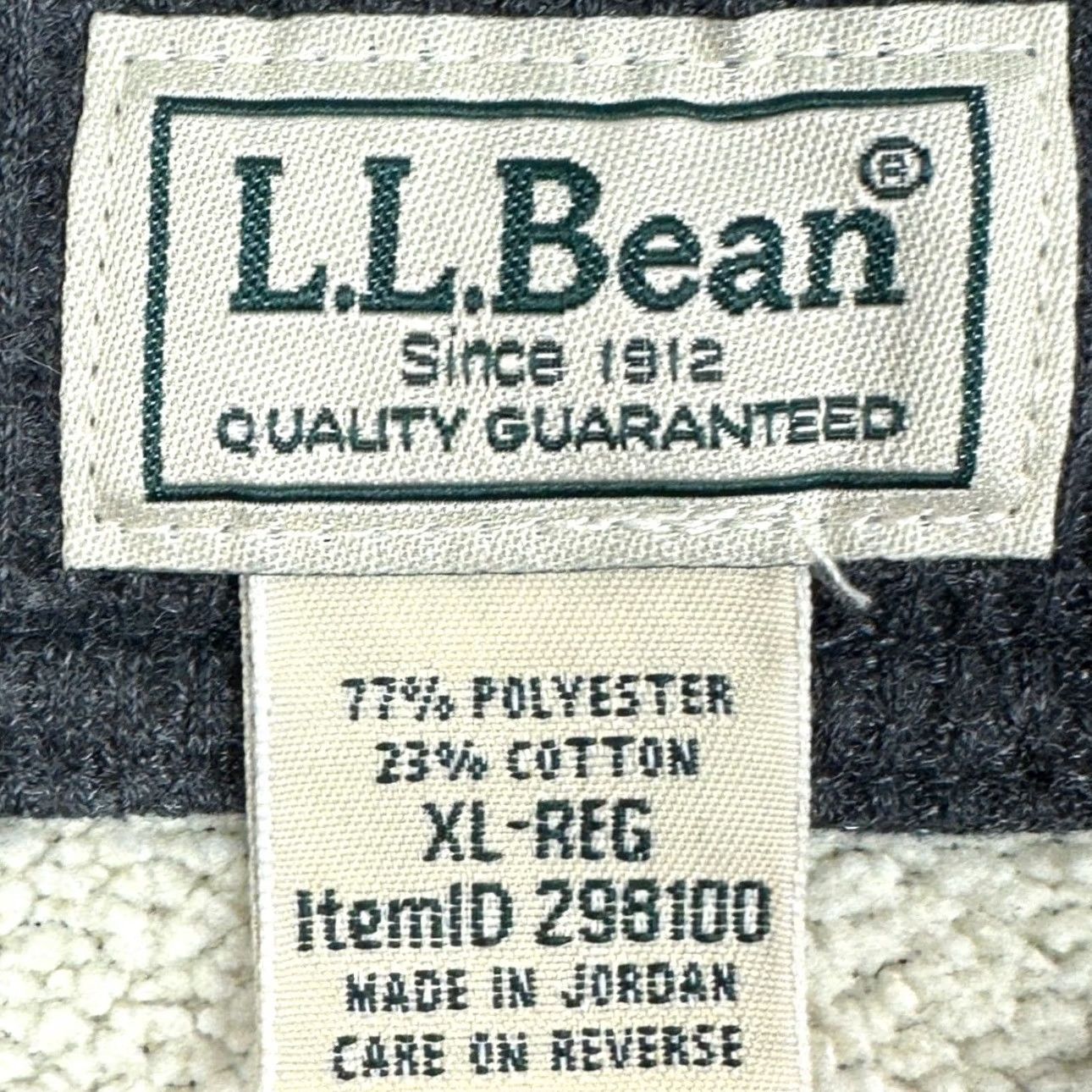 Vintage L.L. Bean Mens XL Grey Waffle Knit Sweater Thermal Henley Fleece Lined Pullover Size US XL / EU 56 / 4 - 4 Thumbnail