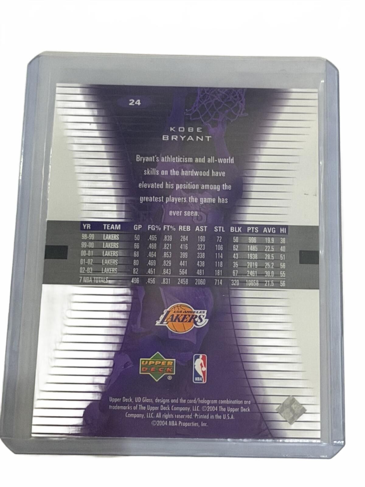 Other 2003-04 Upper Deck UD Glass Kobe Bryant Basketball Card #24 Size ONE SIZE - 2 Thumbnail