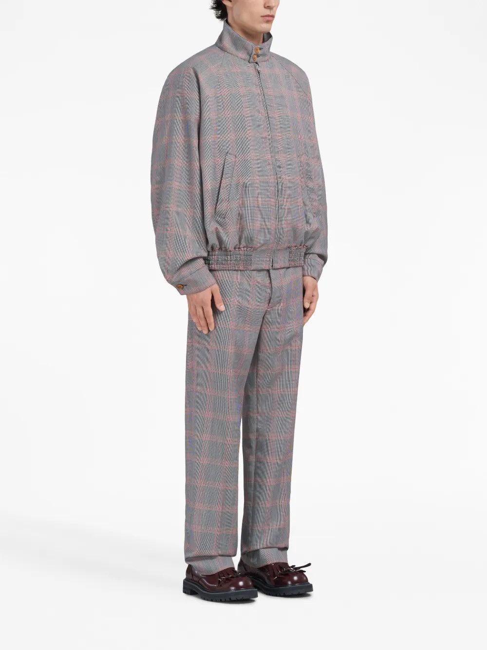 o1w1db10125 Plaid-Check Bomber Jacket in Multicolor