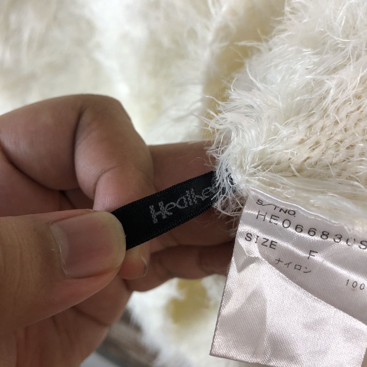 Homespun Knitwear DLL Heather White fur shaggy Mohair Knitwear #C235 Size S / US 4 / IT 40 - 11 Thumbnail