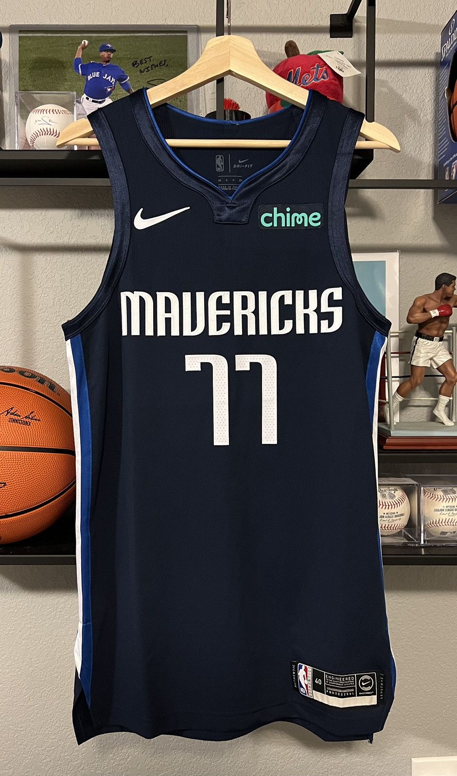 JordansSecretStuff Luka Doncic Real Madrid EuroLeague Basketball Jersey (Blue) Custom Throwback Retro Jersey L