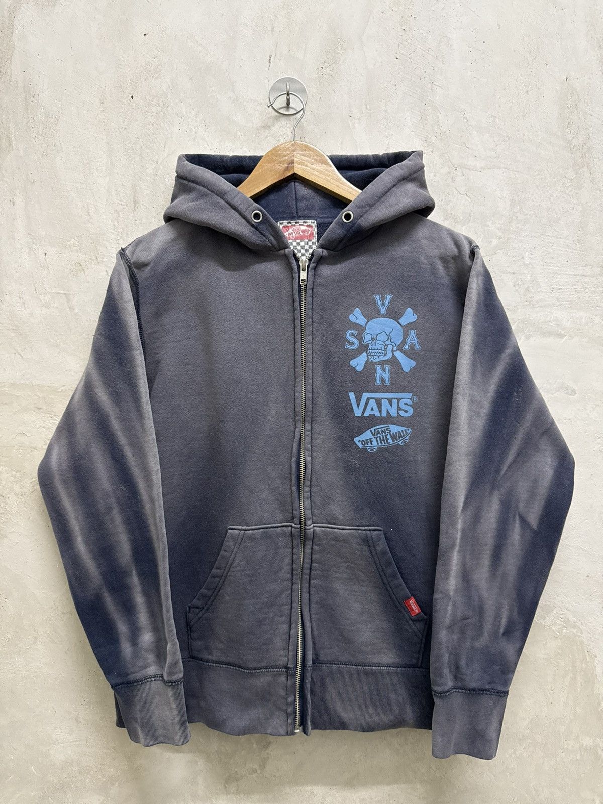 Vans Thrashed Vans Skateboard Skull Faded Zipper Hoodie Size US M / EU 48-50 / 2 - 1 Thumbnail