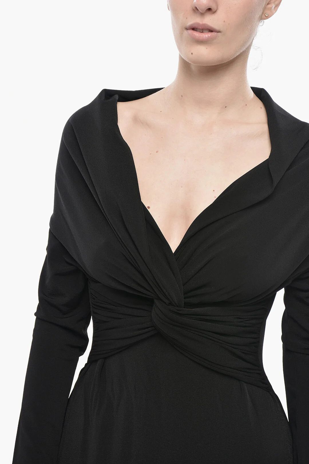 KHAITE og1mm0426 Viscose Flared Dress in Black Size L / US 10 / IT 46 - 3 Thumbnail