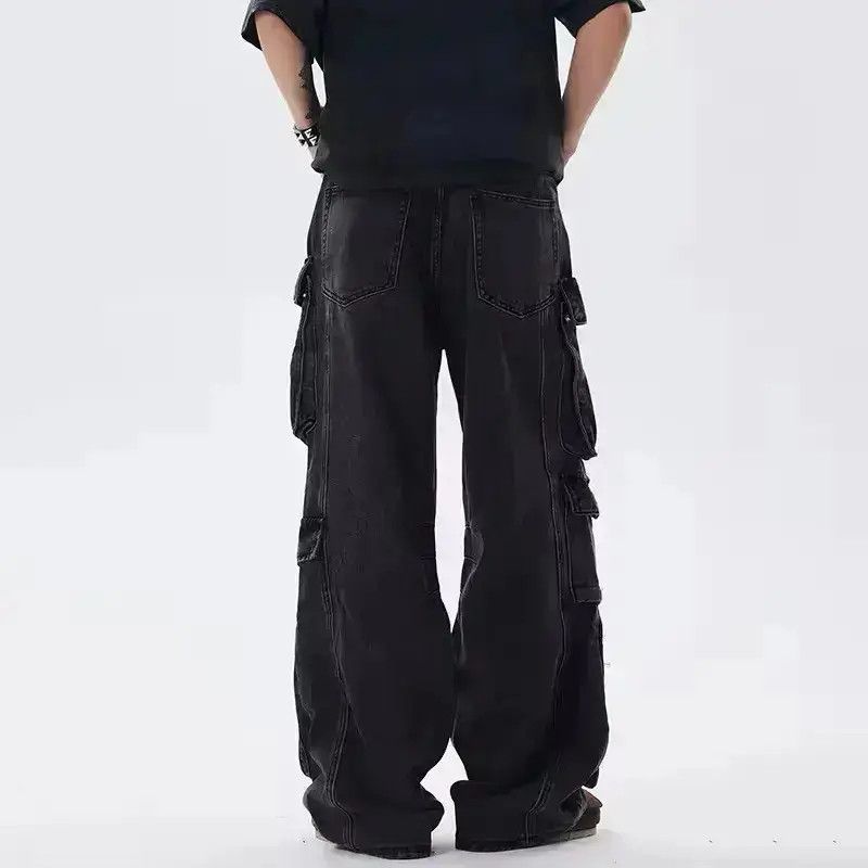 Japanese Brand Heavy vintage wash multi-pocket baggy design jeans Size US 32 / EU 48 - 5 Thumbnail