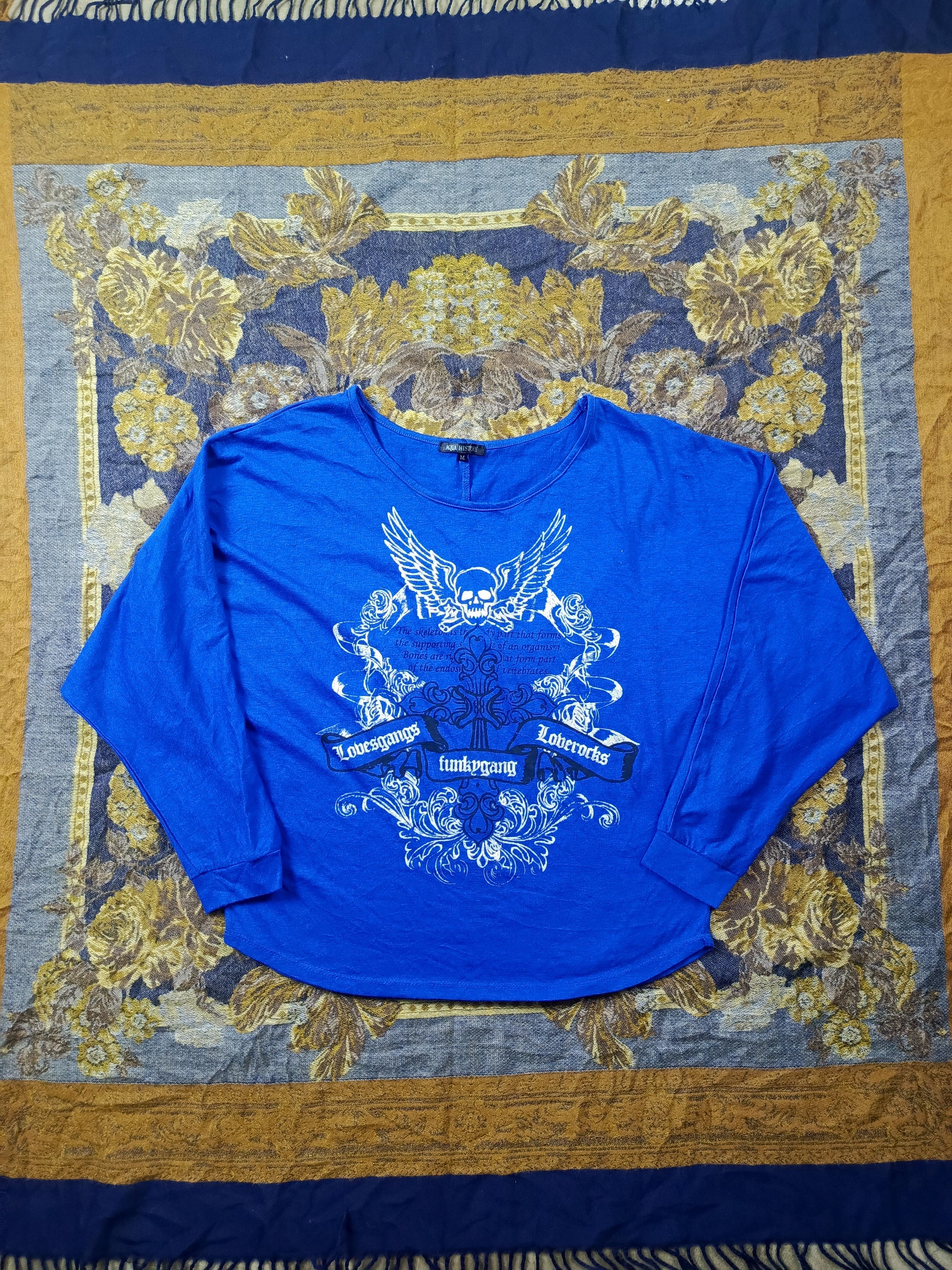 Aqua History Skull & Wings Print Shirt – Edgy Street Vibes