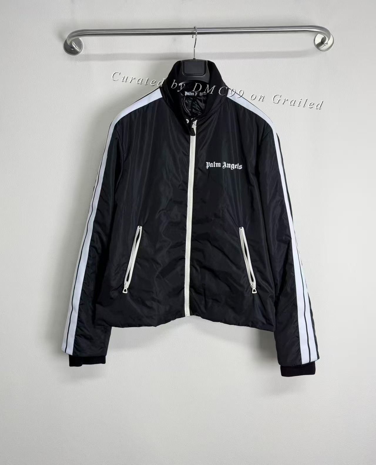 Palm Angels Palm Angels Striped Logo Zip Puffer Jacket Size US XL / EU 56 / 4 - 1 Thumbnail