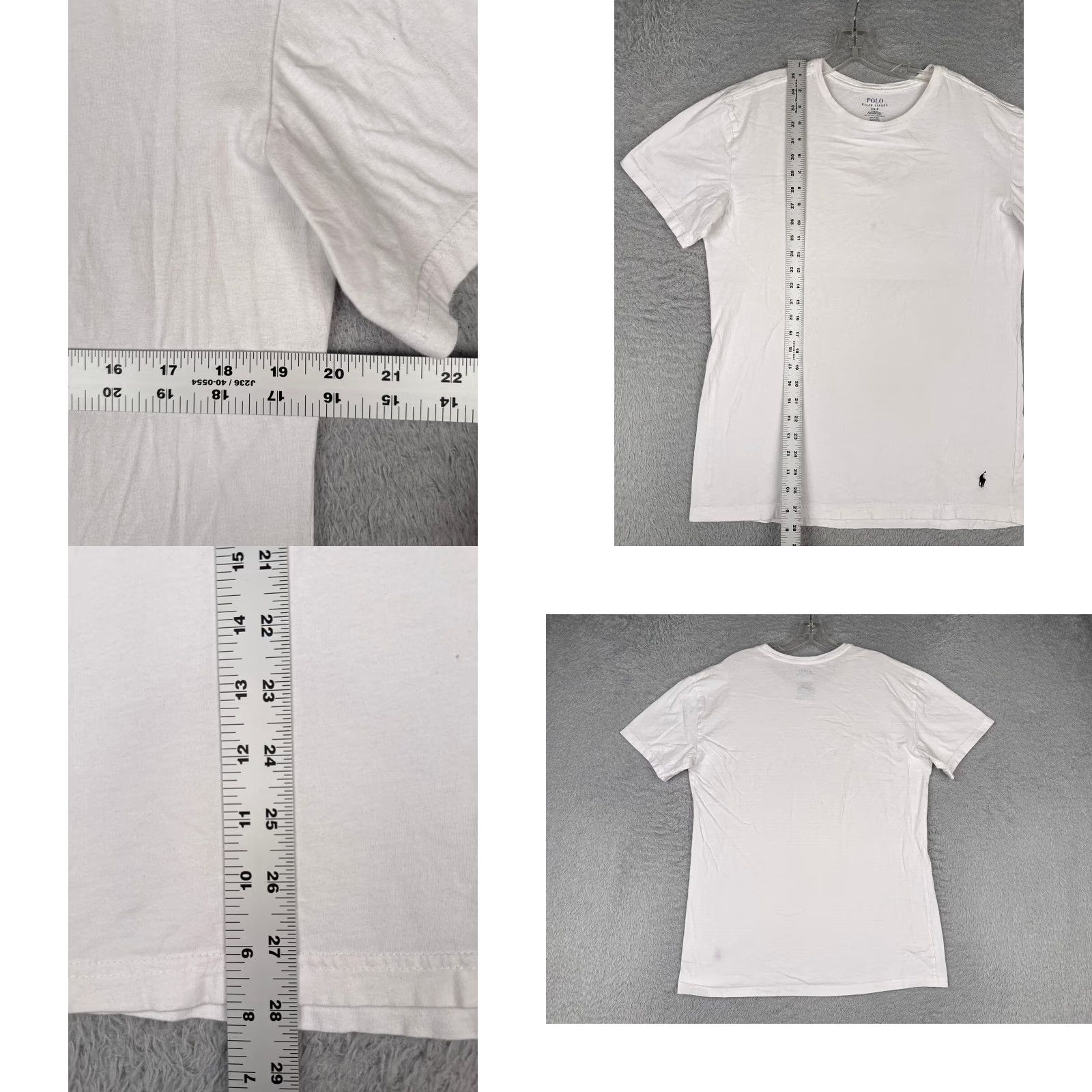 Ralph Lauren Polo Ralph Lauren Shirt Adult Large White Cotton Slim Fit Crew Neck Embroidered Logo Solid Mens Size US L / EU 52-54 / 3 - 8 Thumbnail