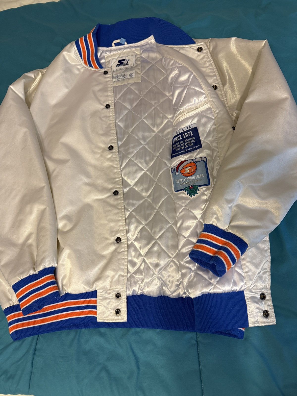 Starter Rare New York Knicks “White Christmas” Satin Starter Jacket Size US XXL / EU 58 / 5 - 3 Thumbnail