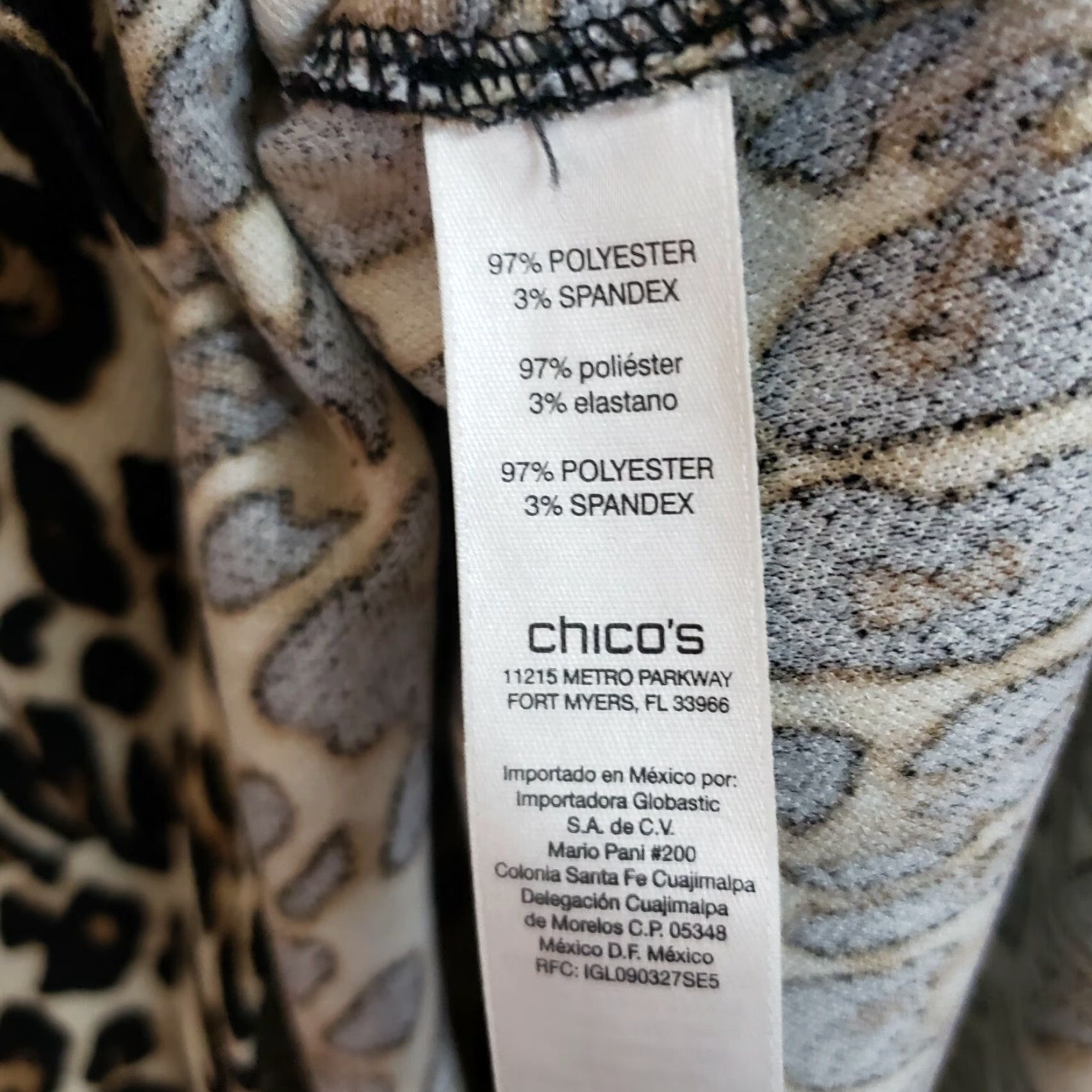 Vintage Chico's Womens Blouse S Brown Animal Print 3/4 Bell Sleeve Size S / US 4 / IT 40 - 6 Thumbnail