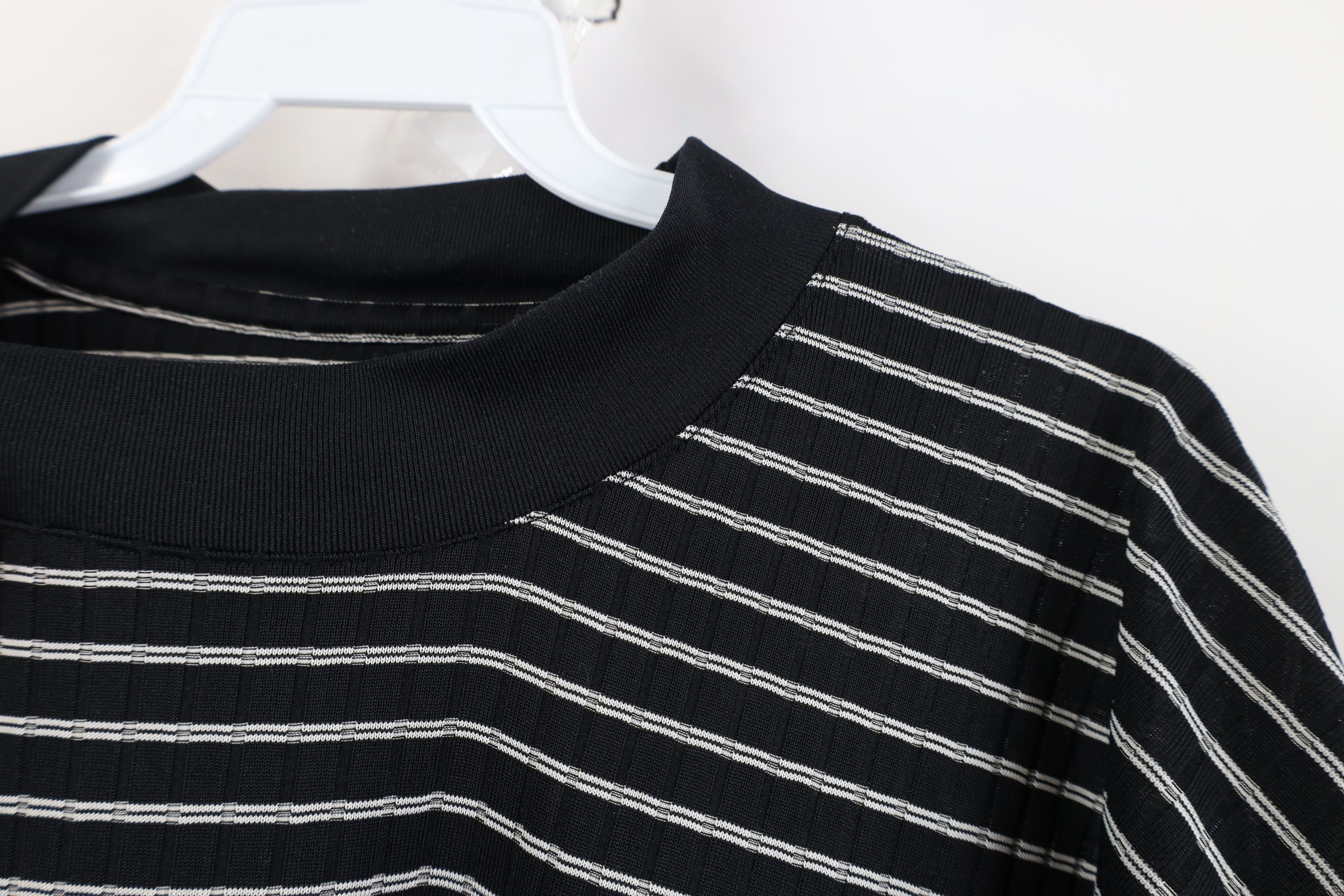Vintage Vintage 90s Y2K Streetwear Knit Mock Neck T-Shirt Black Size US XL / EU 56 / 4 - 4 Thumbnail