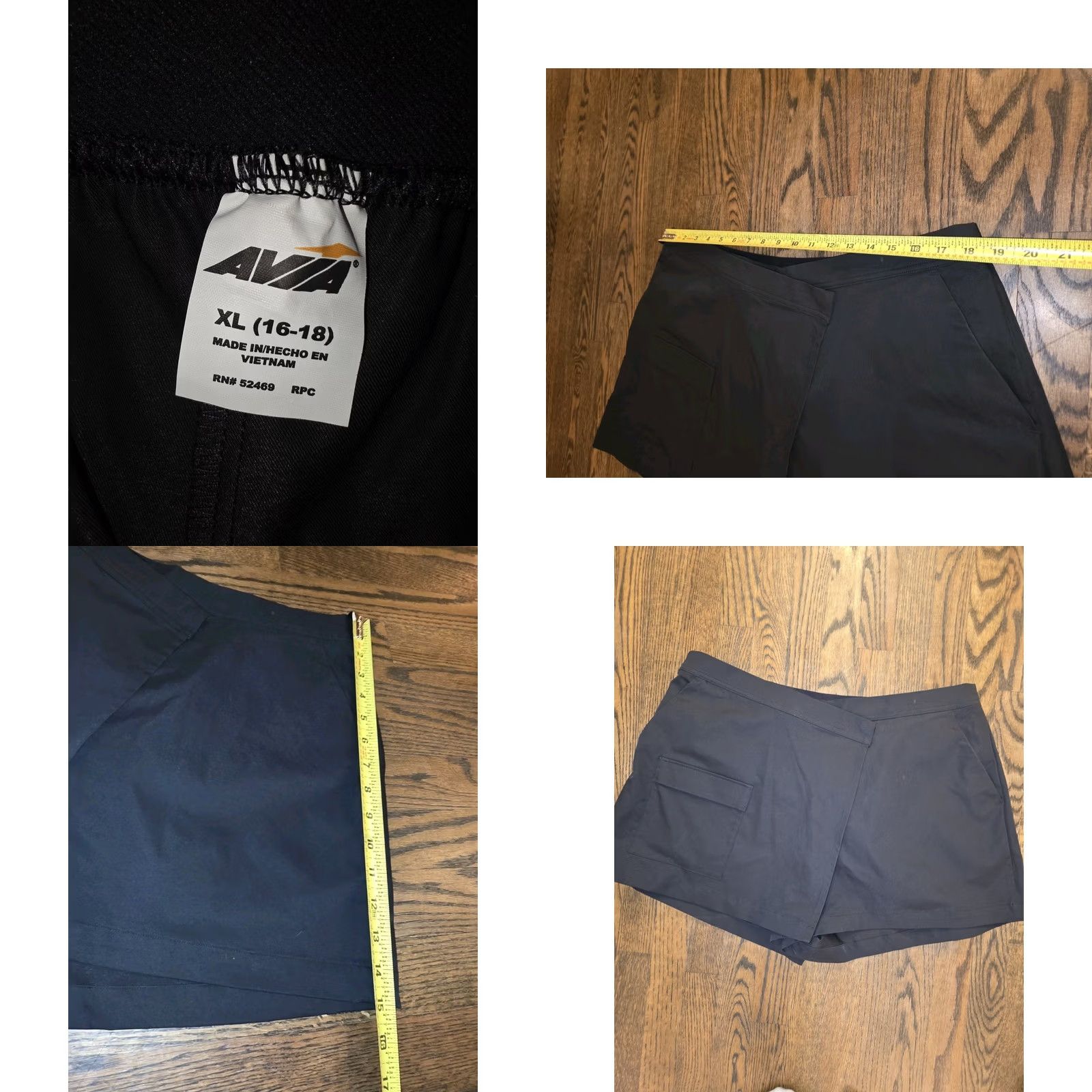 Avia VINTAGE AVIA Shorts Women's Size 16-18 Black Polyester Hiking Elastic Waist Skorts Size 25" / US 0 / IT 36 - 8 Thumbnail