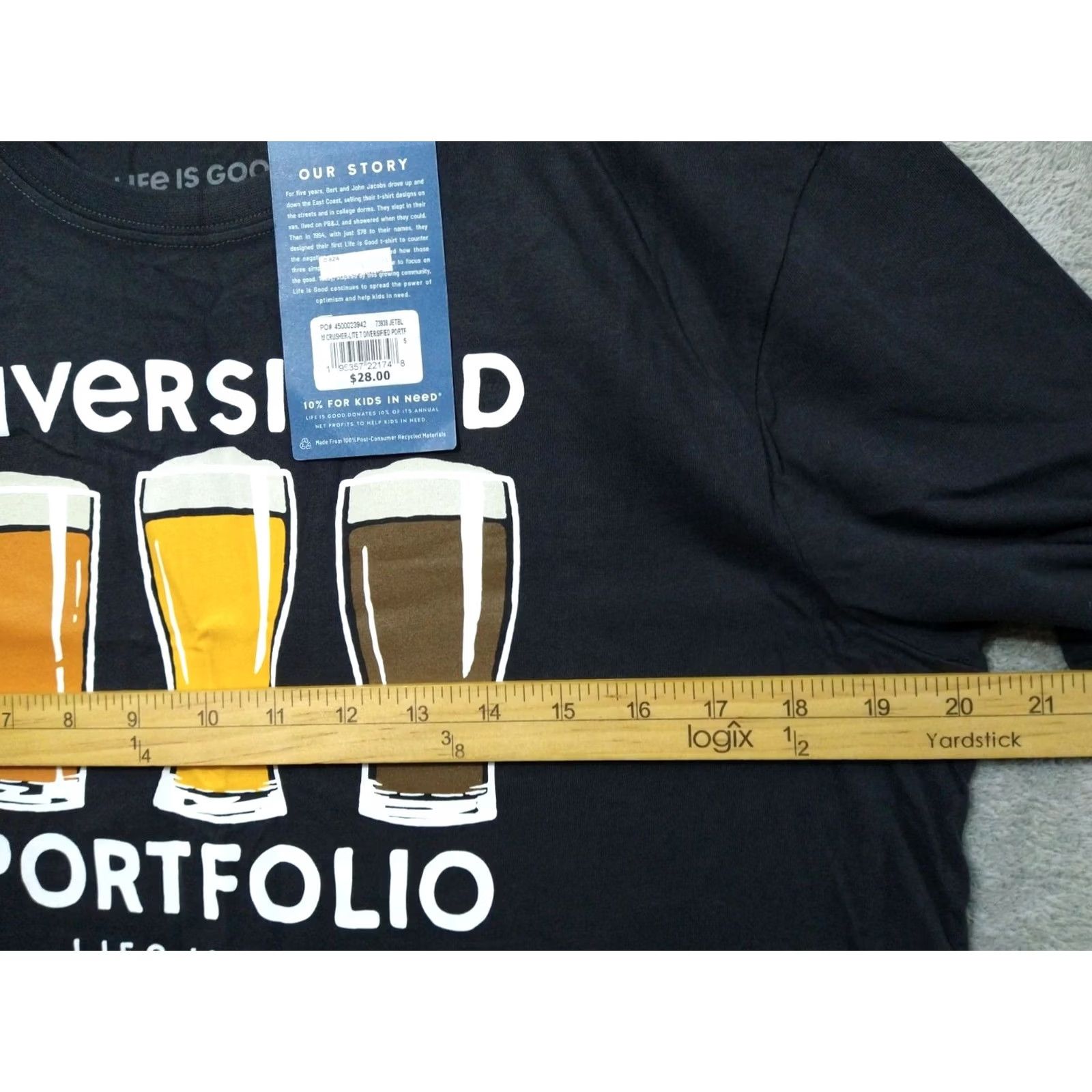 Life is Good Life is Good Shirt Mens Small Black Crusher Tee Beer - Graphic Print - Life is Good Crusher Tee - Cotton Knit Short Sleeve Crew Neck Mens S Black Size US S / EU 44-46 / 1 - 4 Thumbnail