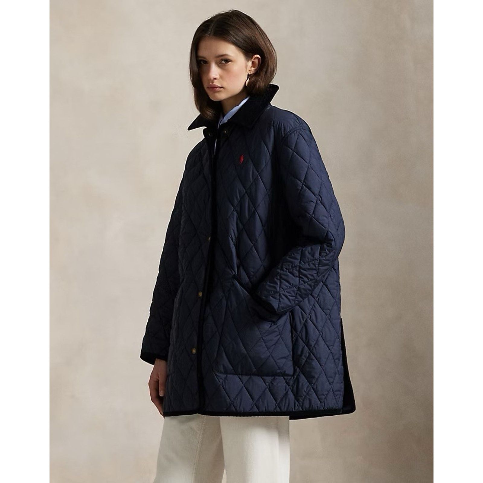 Lauren Ralph Lauren NWT Ralph Lauren Polo Women's Quilted Barn Jacket Navy large Size L / US 10 / IT 46 - 9 Thumbnail