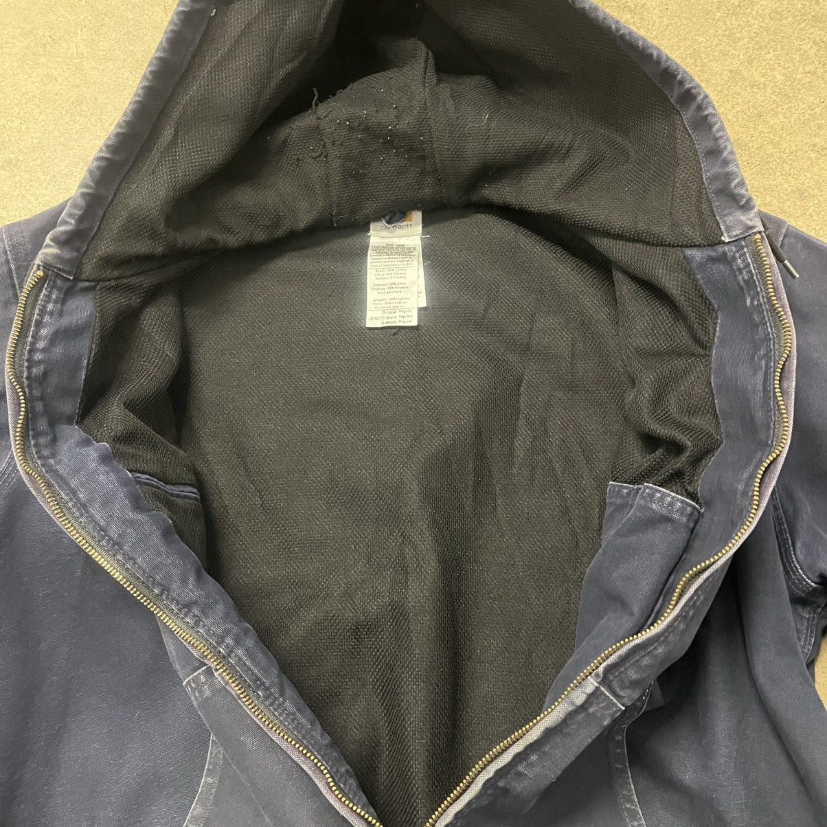 Carhartt VINTAGE CARHARTT NAVY BLUE FADED JACKET HOODED WORKWEAR XL Size US XL / EU 56 / 4 - 9 Thumbnail