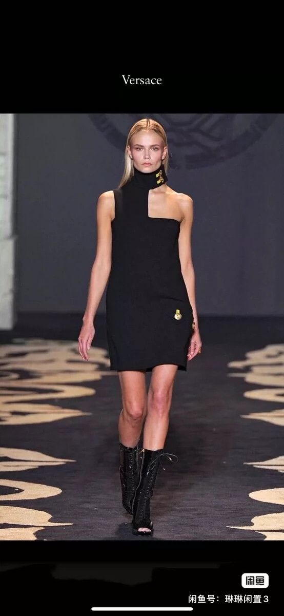 Versace Three-dimensional mesh satin dress dress