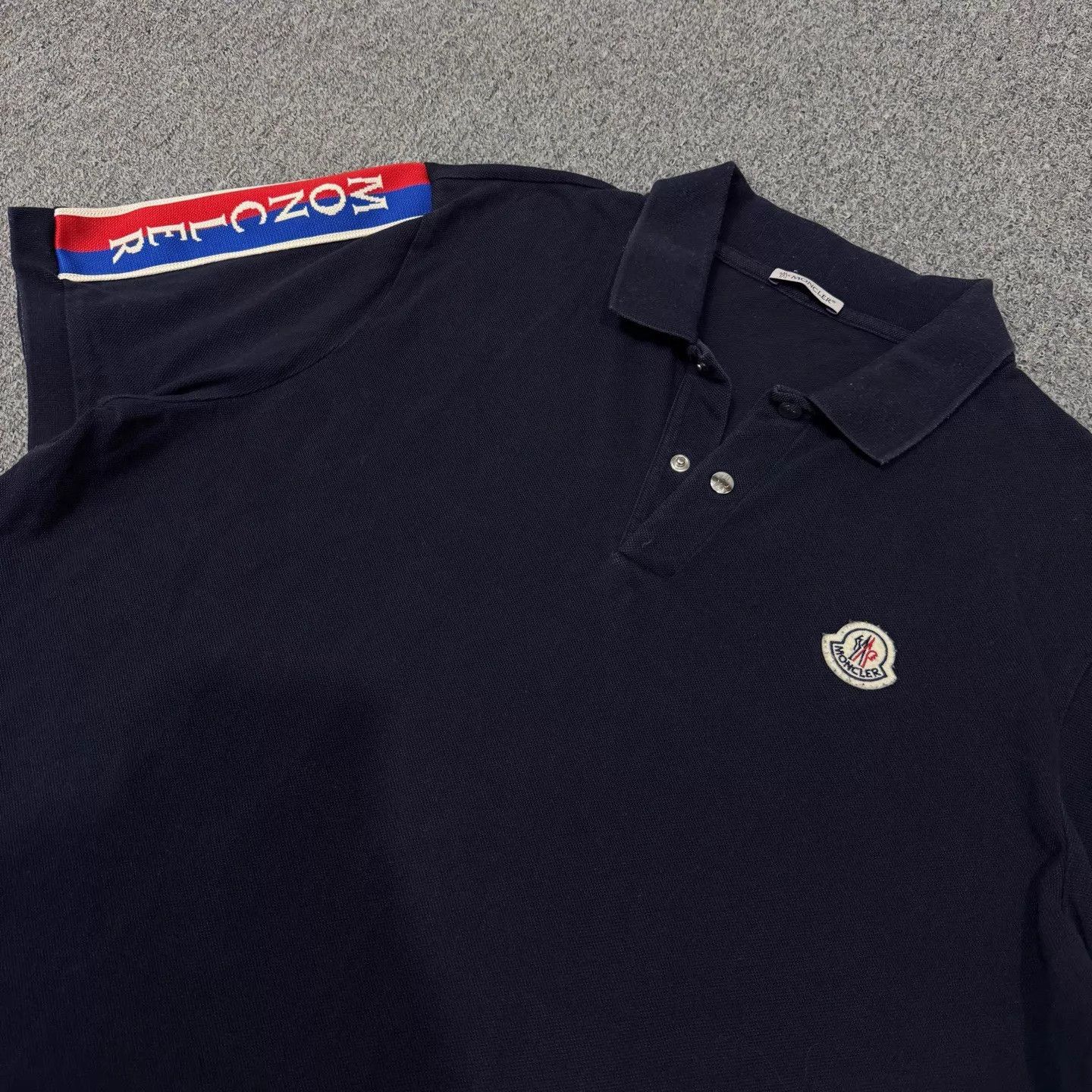 Moncler Moncler Black Logo Embroidered Half-Button SS Polo XXL 95N Size US XXL / EU 58 / 5 - 3 Thumbnail