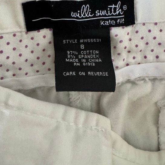 Other Willi Smith Kate Fit White Capri Pants – Size 8 Size 30" / US 8 / IT 44 - 4 Thumbnail
