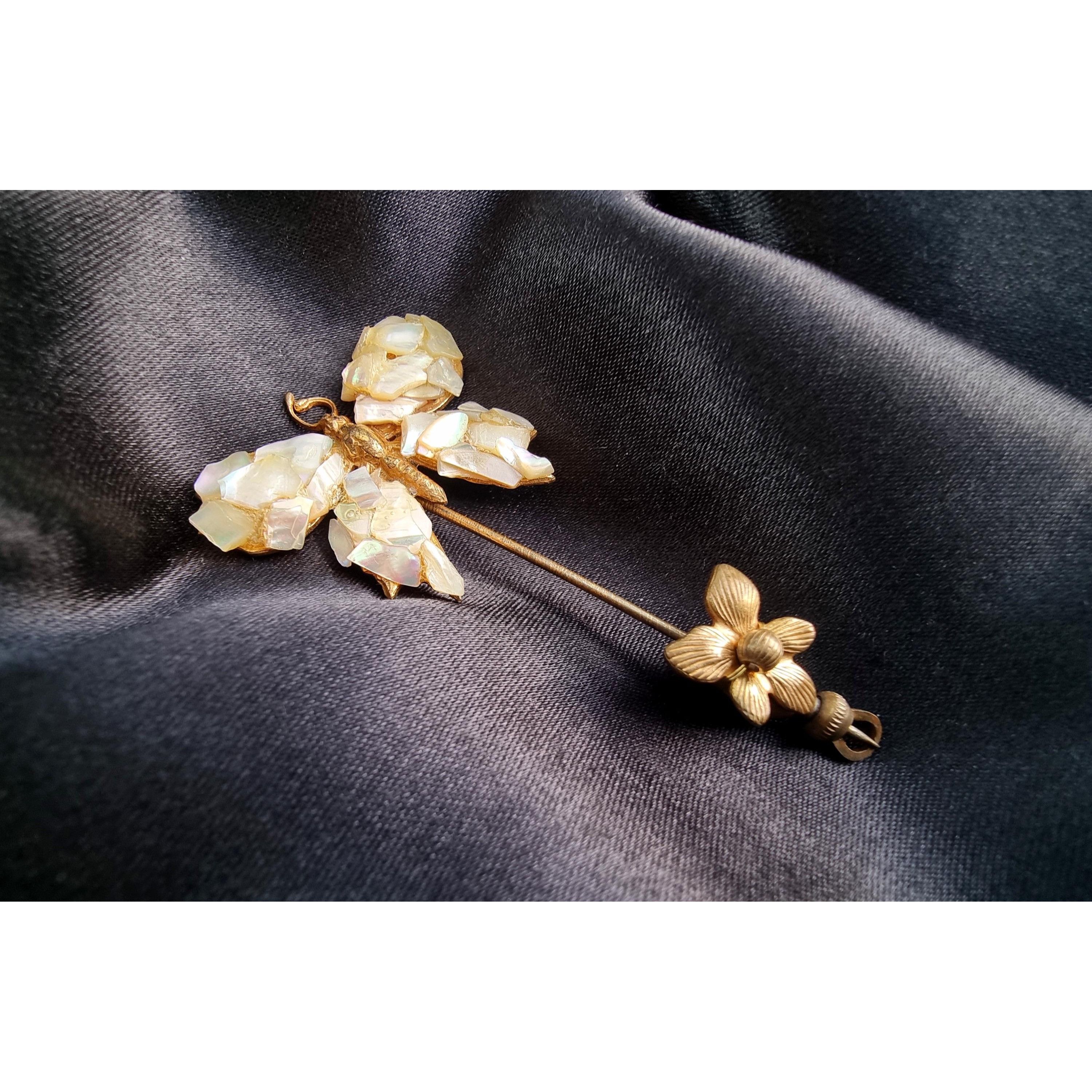 Miriam Haskell Rare Find Vintage 1930s MIRIAM HASKELL Unsigned Butterfly St Size ONE SIZE - 3 Thumbnail