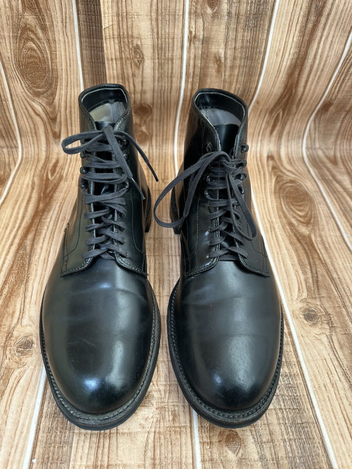 Alden Alden Black Shell Cordovan Leather Boots with Commando Sole Size US 10.5 / EU 43-44 - 3 Thumbnail