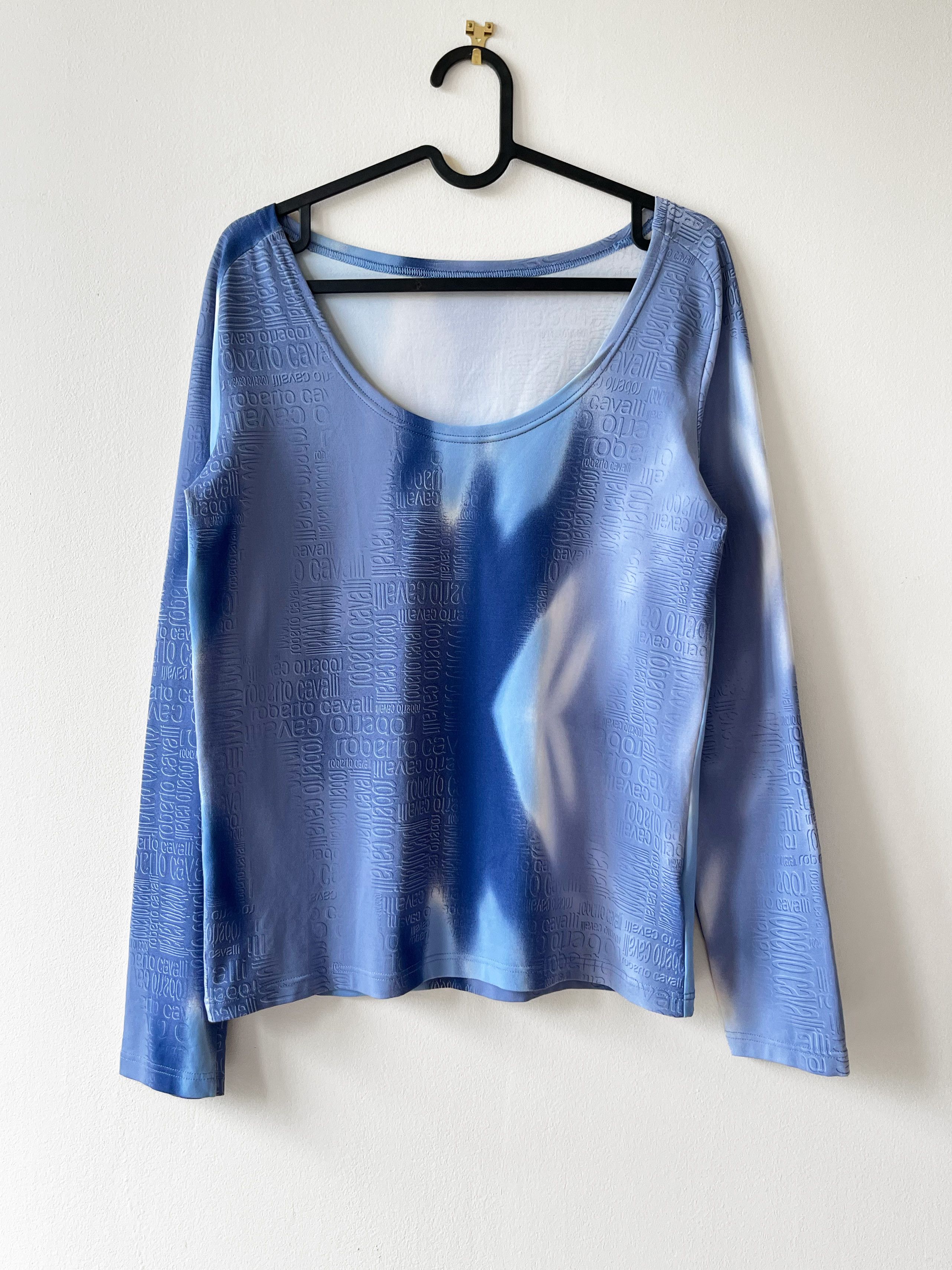 Roberto Cavalli Roberto Cavalli blue jersey top Size L / US 10 / IT 46 - 1 Thumbnail