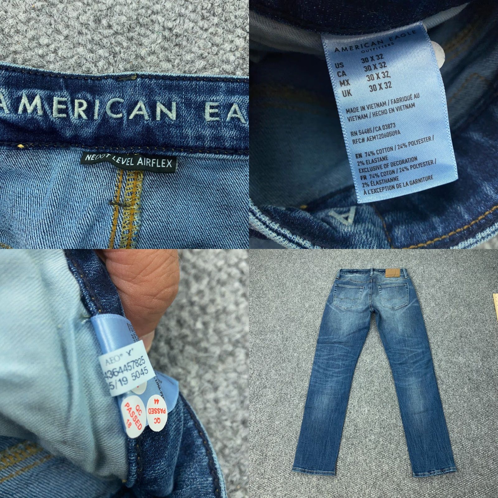 American Eagle Outfitters American Eagle Jeans Mens 30x32 Slim Staright Blue Next Level AirFlex Faded Size US 30 / EU 46 - 8 Thumbnail