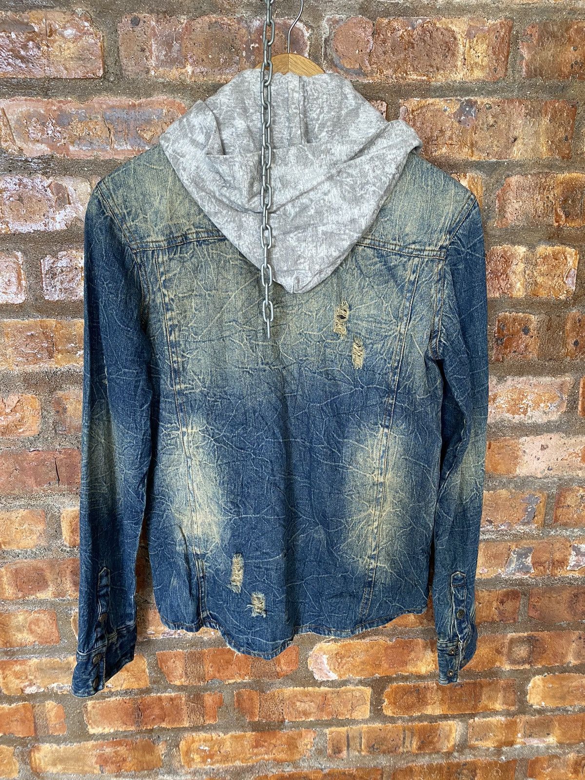 In The Attic Distressed mud wash zipper hoodie Punk button up Size US M / EU 48-50 / 2 - 17 Thumbnail