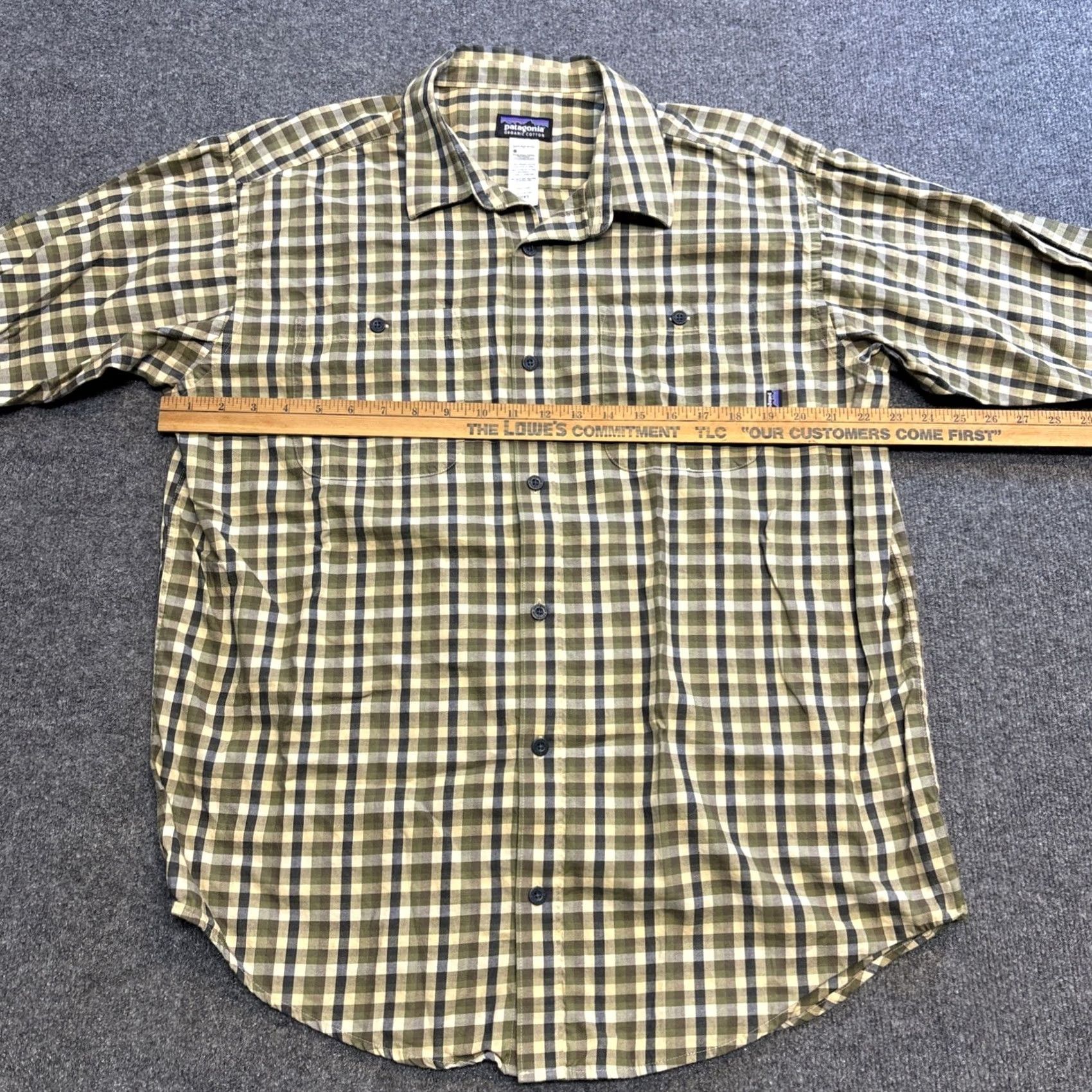 Patagonia Patagonia Shirt Mens L Long Sleeve Organic Cotton Green Grey Check Button-Up Size US L / EU 52-54 / 3 - 4 Thumbnail